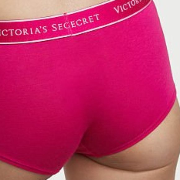 VS XS Boyshort Logo Waist Berry Blush NWT - Picture 4 of 9